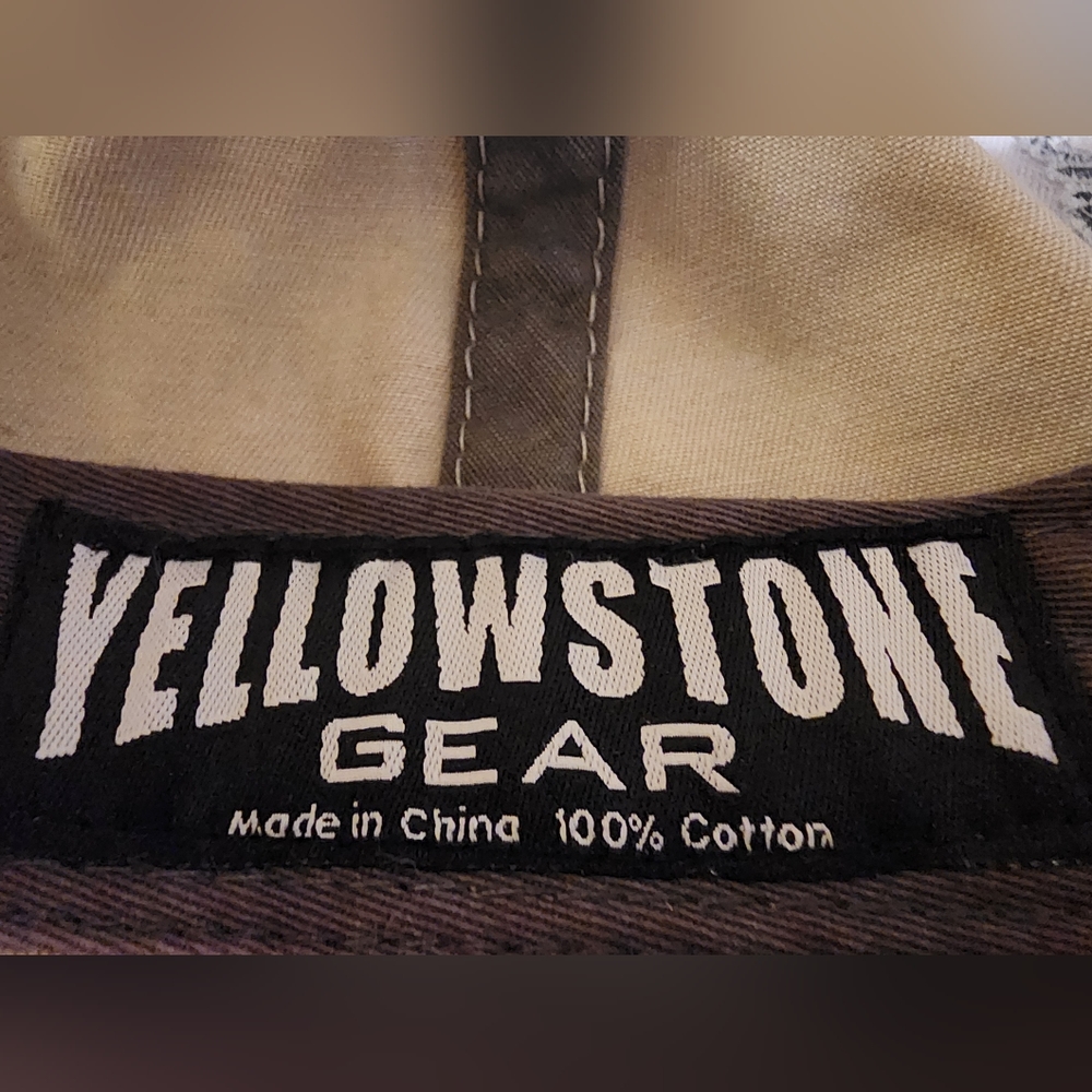 Yellowstone Gear Wolves are Embroidered on Hat/Cap and Bill. Taupe Gray Adj. EUC